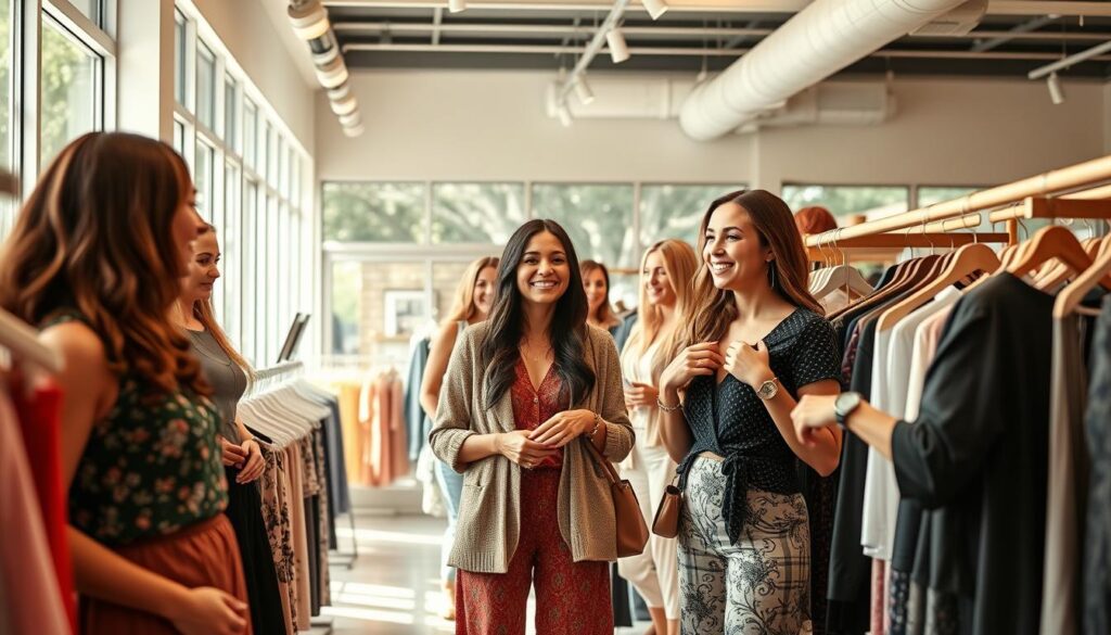 Clientes satisfeitas com compras na Via Evangélica