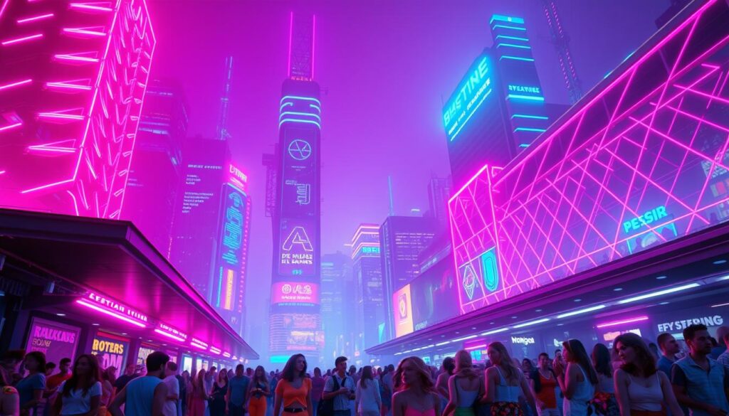 Cores vibrantes e neon nos anos 80