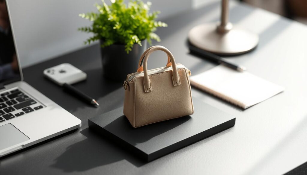 Mini Bolsa no Ambiente de Trabalho
