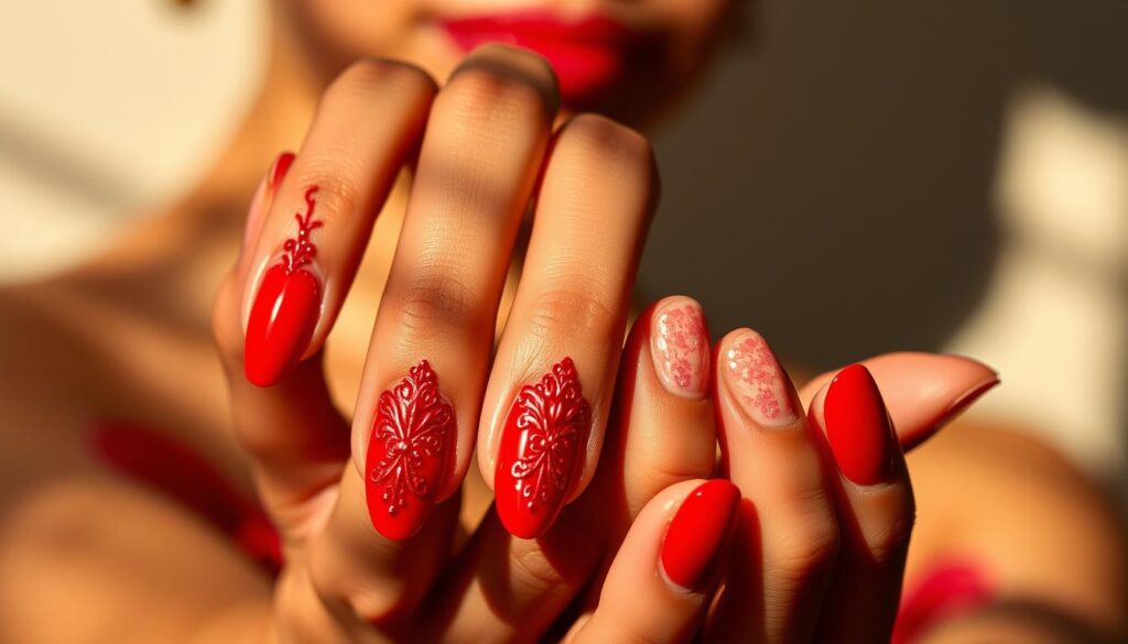 Unhas Decoradas Vermelhas