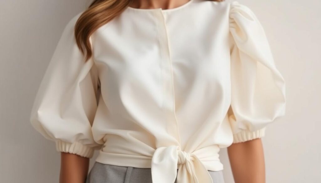 blusas com amarração moda cristã