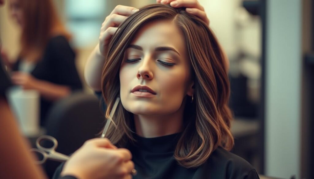 transição para corte de cabelo em camadas