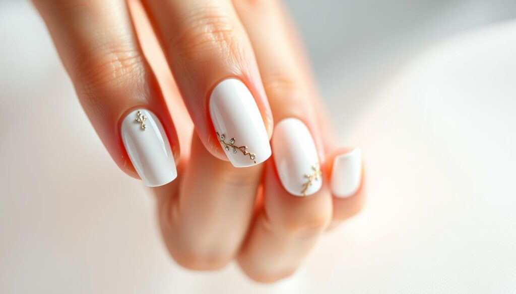 unhas decoradas brancas