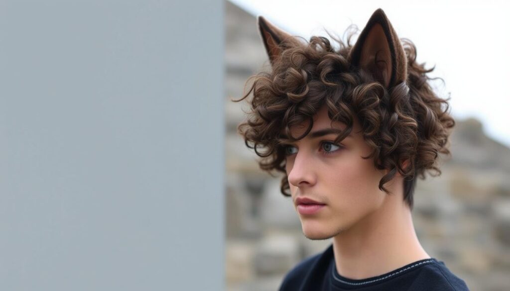 wolf cut cabelo cacheado